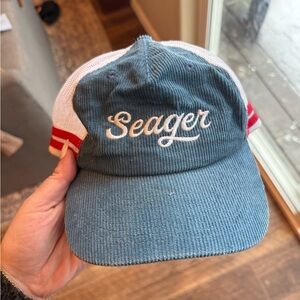 Blue and White Seager Corduroy Cap